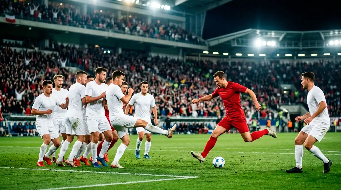 Uzbrucējs sitiena brīdī pret disciplinētu aizsardzību izslēgšanas spēlē