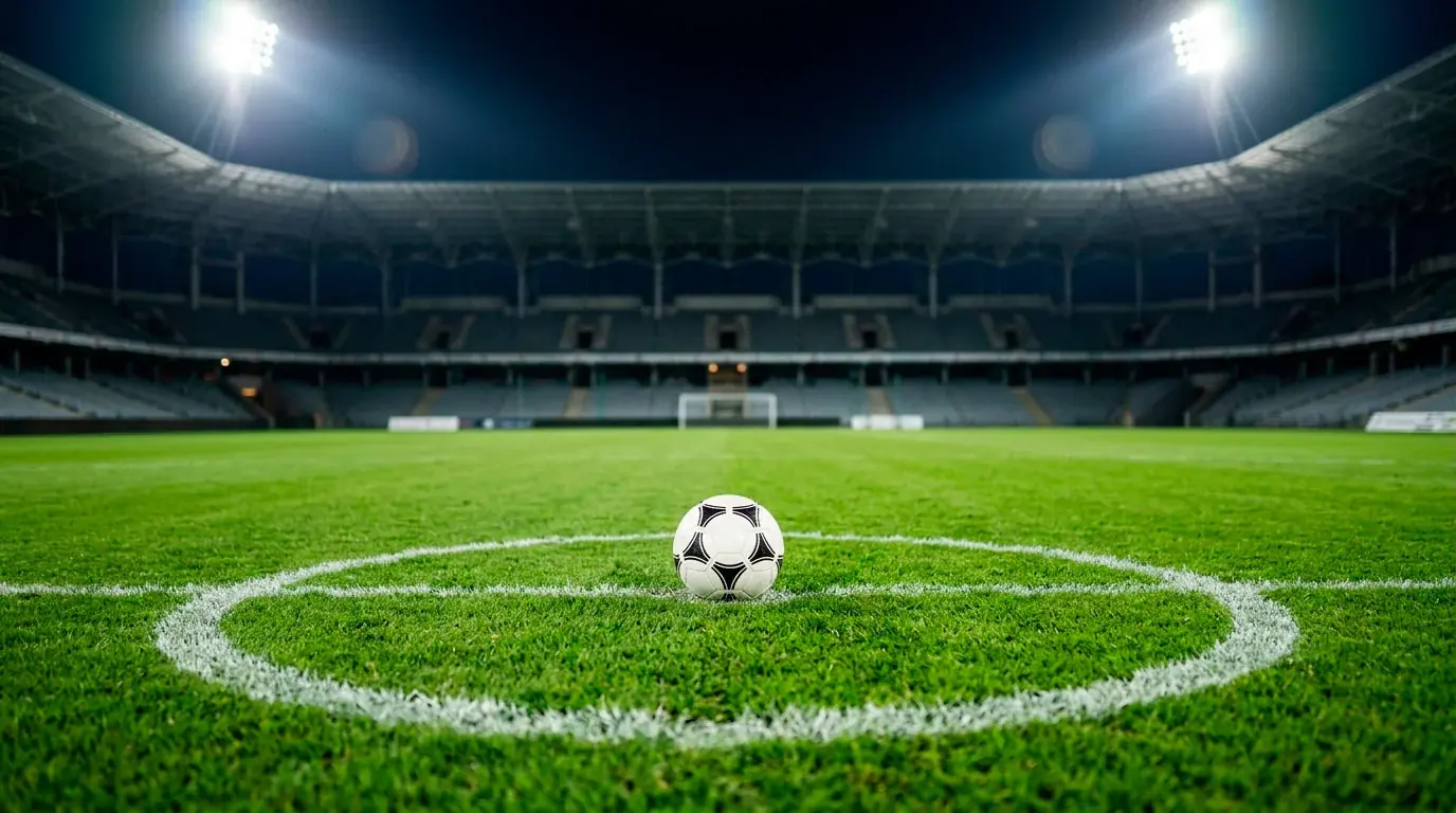 Pasaules kausa 2026 spēles diena — stadiona skats ar koeficientu tablo