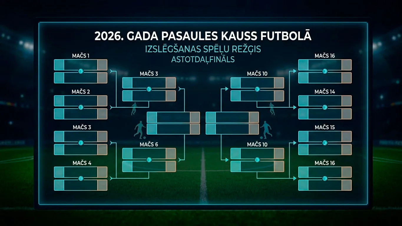 PK 2026 izslēgšanas režģis ar 1/8 fināla pāriem